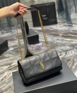 Replica YSL Saint Laurent Jamie Medium Chain Bag "Carré Rive Gauche" In Lambskin 515821 Black