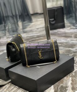 Replica YSL Saint Laurent Jamie Medium Chain Bag "Carré Rive Gauche" In Lambskin 515821 Black 2