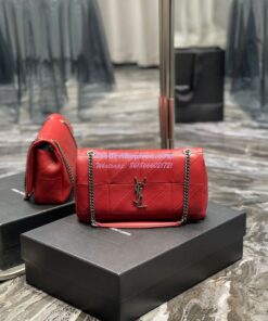 Replica YSL Saint Laurent Jamie Medium Chain Bag "Carré Rive Gauche" In Lambskin 515821 Red 2