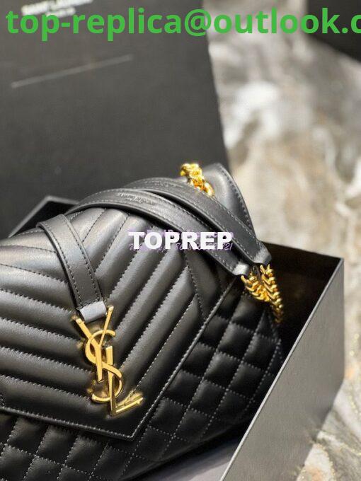 Replica Saint Laurent YSL Envelope Medium Bag In Supple Matelassé Leather 600185 Black 5