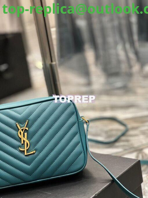 Replica YSL Saint Laurent Lou Camera Bag In Supple Quilted Leather 520534 Sea Turquoise 4