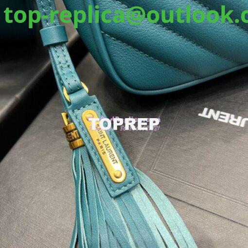 Replica YSL Saint Laurent Lou Camera Bag In Supple Quilted Leather 520534 Sea Turquoise 10