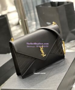 Replica YSL Saint Laurent Gaby Chain Bag In Quilted Lambskin 668864 Black 2