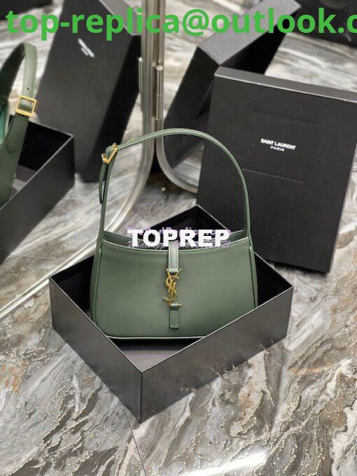 Replica YSL Saint Laurent Le 5 à 7 hobo bag in Vert Fonce calfskin Smooth leather