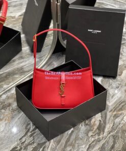 Replica YSL Saint Laurent Le 5 à 7 hobo bag in Red calfskin Smooth leather