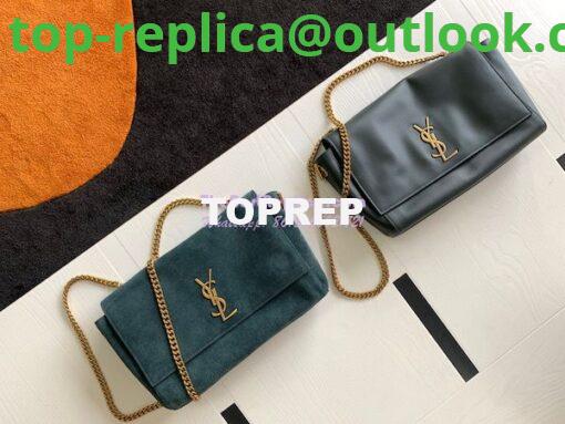 Replica YSL Saint Laurent Kate Medium Reversible In Suede And Smooth Leather 553804 Green 2