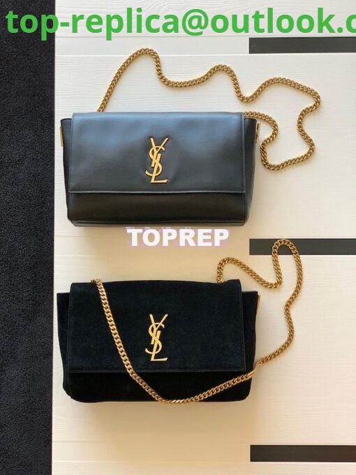 Replica YSL Saint Laurent Kate Medium Reversible In Suede And Smooth Leather 553804 Black 2