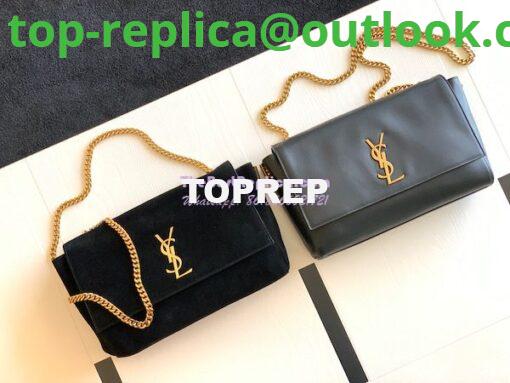 Replica YSL Saint Laurent Kate Medium Reversible In Suede And Smooth Leather 553804 Black 3