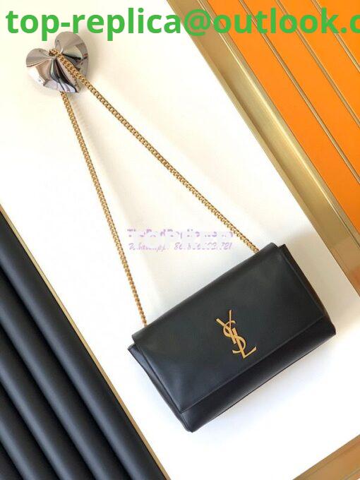 Replica YSL Saint Laurent Kate Medium Reversible In Suede And Smooth Leather 553804 Black 4