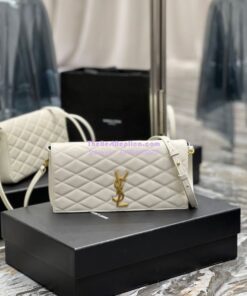 Replica YSL Saint Laurent Kate 99 Supple In Quilted Lambskin White 676628 2