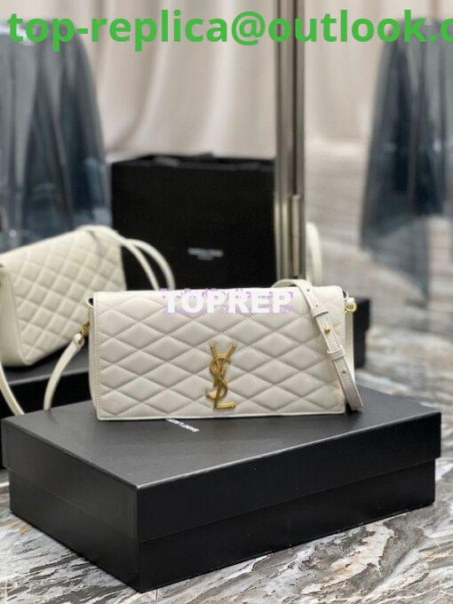 Replica YSL Saint Laurent Kate 99 Supple In Quilted Lambskin White 676628 2