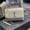 Replica YSL Saint Laurent Medium Sunset Monogram Crocodile embossed bag in Beige w Gold Hardware 11