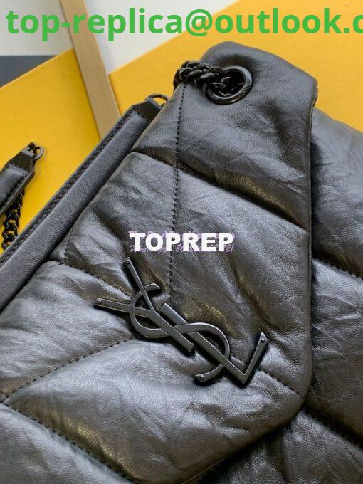 Replica Saint Laurent YSL Puffer Small Bag In Quilted Wrinkled Matte Leather 577476 Black 2