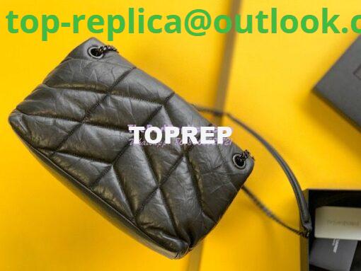 Replica Saint Laurent YSL Puffer Small Bag In Quilted Wrinkled Matte Leather 577476 Black 4