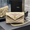 Replica YSL Saint Laurent Mini Loulou Puffer Toy Bag In Quilted Lambskin Blanc in Gold Hardware 12