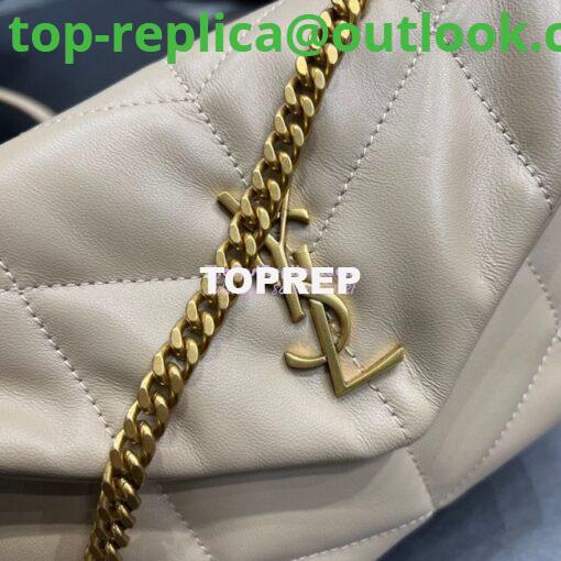 Replica YSL Saint Laurent Mini Loulou Puffer Toy Bag In Quilted Lambskin Beige 5