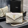 Replica YSL Saint Laurent Mini Loulou Puffer Toy Bag In Quilted Lambskin Blanc in Silver Hardware 13