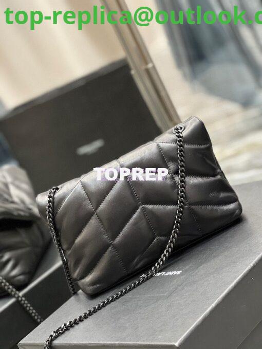 Replica YSL Saint Laurent Mini Loulou Puffer Toy Bag In Quilted Lambskin All Black 9