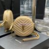 Replica YSL Yves Saint Laurent Vinyle Round Camera Bag In Chevron-quilted Grain De Poudre Embossed Leather 6104361 Red 11