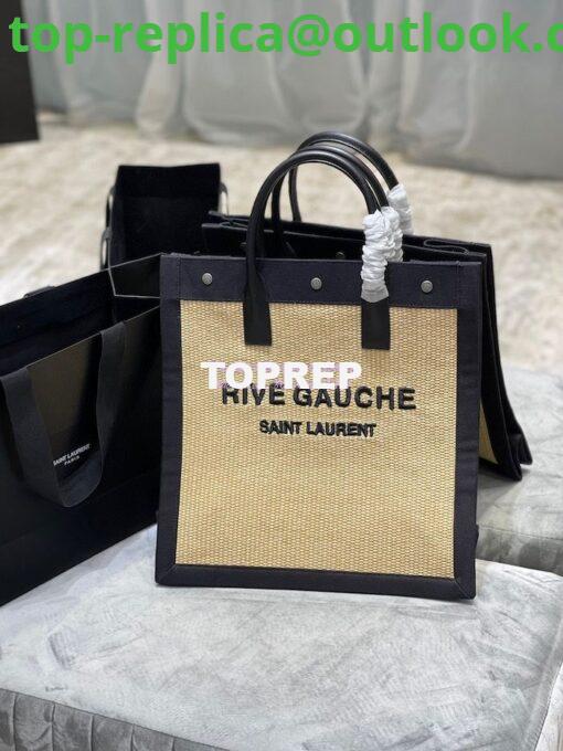 Replica YSL Saint Laurent Rive Gauche N/s Shopping Bag In Felt And Leather 631682 Beige