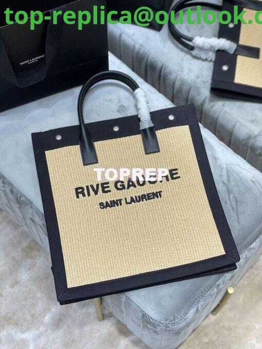 Replica YSL Saint Laurent Rive Gauche N/s Shopping Bag In Felt And Leather 631682 Beige 2