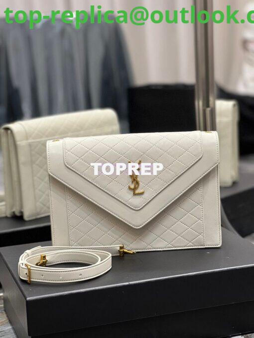 Replica YSL Saint Laurent Gaby Satchel In Quilted Lambskin 6688631 Blanc 2