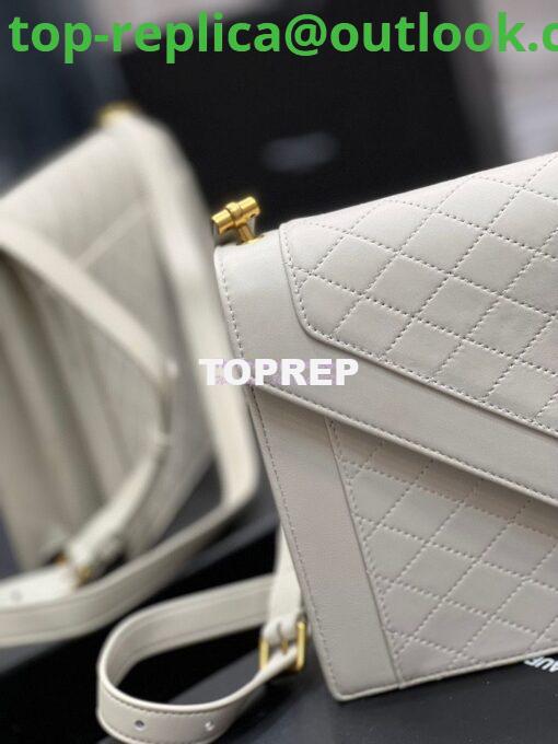 Replica YSL Saint Laurent Gaby Satchel In Quilted Lambskin 6688631 Blanc 4