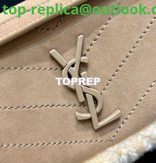 Replica YSL Saint Laurent Niki in Nubuck and Natural Shearling Wool 498894 6