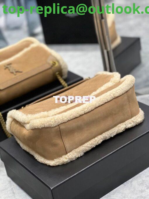 Replica YSL Saint Laurent Niki in Nubuck and Natural Shearling Wool 498894 20