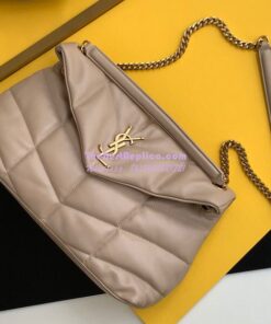 Replica Yves Saint Laurent YSL Loulou Puffer Medium Bag In Quilted Lambskin 5774751 Beige 2