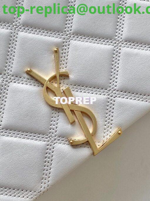 Replica YSL Saint Laurent Becky Mini Chain Bag In Carré-Quilted Lambskin 6292461 Blanc 6