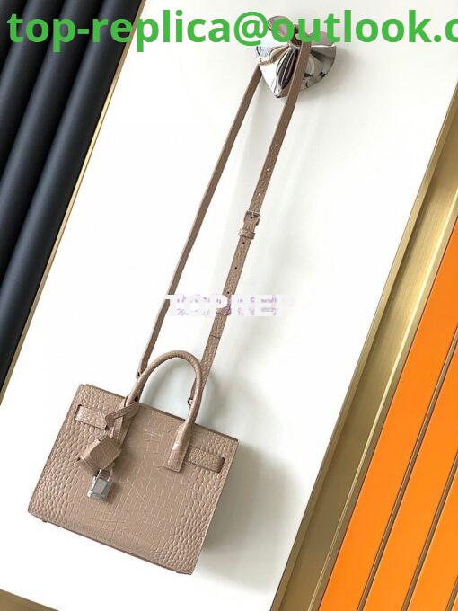 Replica YSL Saint Laurent Classic Sac De Jour Baby Nano In Embossed  Crocodile Shiny Leather 421863 Beige 11