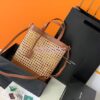 Replica YSL Saint Laurent E/W Shopping Bag in Woven Cane And Leather 6551432 12