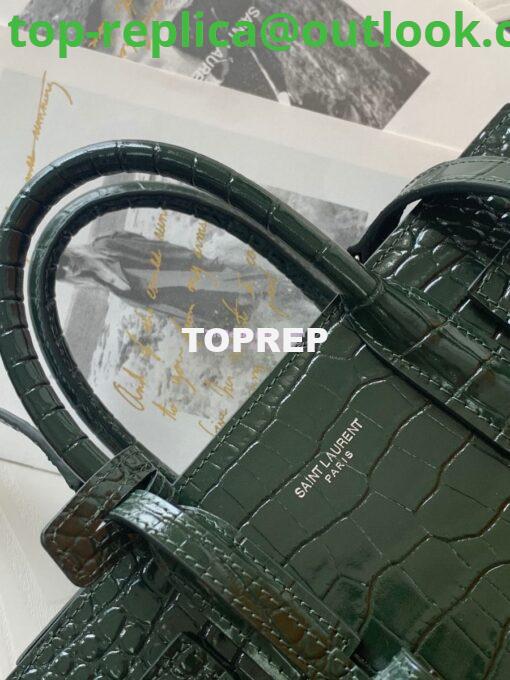 Replica YSL Saint Laurent Classic Sac De Jour Baby Nano In Embossed  Crocodile Shiny Leather 421863 Dark Green 15