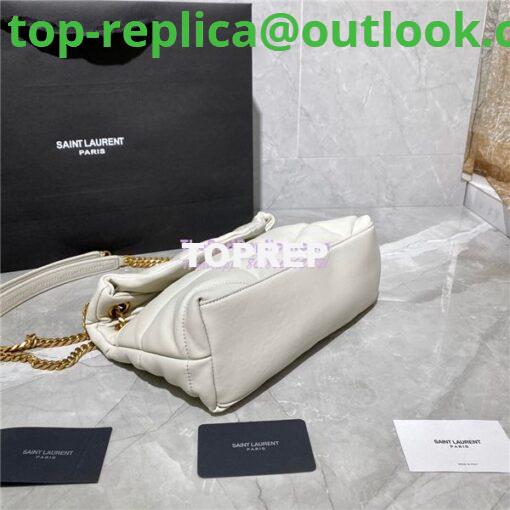 Replica Yves Saint Laurent YSL Loulou Puffer Small Bag In Quilted Lambskin 577476 White Gold Hardware 4