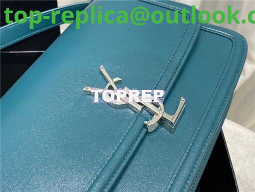 Replica YSL Saint Laurent Solferino Soft Satchel In Box Leather 635025 Slate Green 7