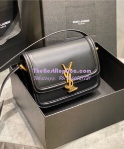 Replica YSL Saint Laurent Solferino Soft Satchel In Box Leather 635025 Black 2