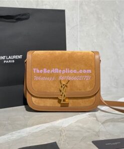 Replica YSL Saint Laurent Solferino Medium Soft Satchel In Suede And Smooth Leather 635025 Cinnamon