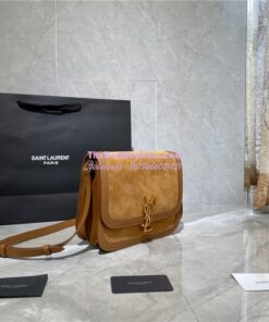 Replica YSL Saint Laurent Solferino Medium Soft Satchel In Suede And Smooth Leather 635025 Cinnamon 2