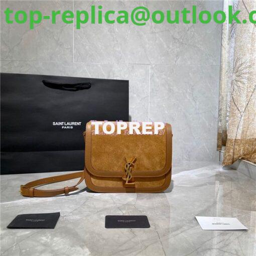 Replica YSL Saint Laurent Solferino Medium Soft Satchel In Suede And Smooth Leather 635025 Cinnamon 10