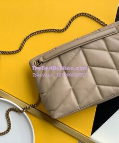 Replica Saint Laurent YSL Loulou Puffer Small Bag In Quilted Lambskin 577476 Dark Beige 2