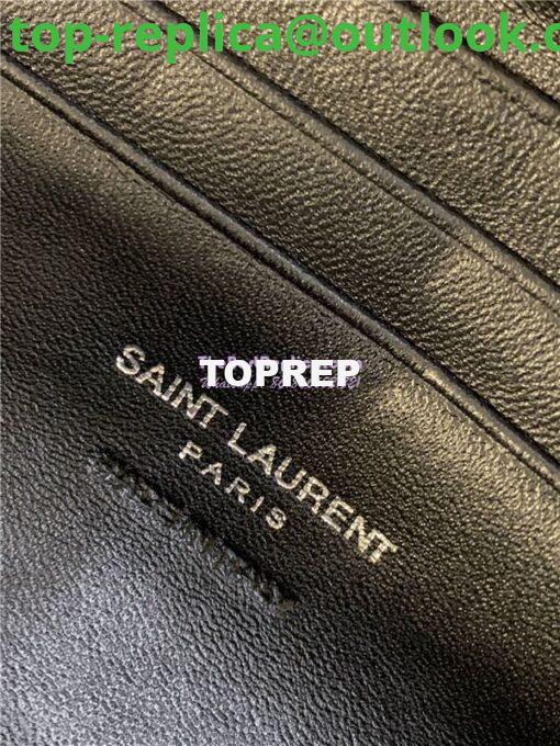 Replica YSL Saint Laurent Grain De Poudre Matelasse Monogram Mini Lou Camera Bag black with bhw 9