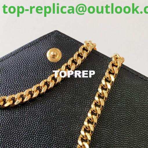 Replica YSL Saint Laurent Monogram Chain Wallet In Mix Matelassé Grain De Poudre Embossed Leather 620280 Black 8