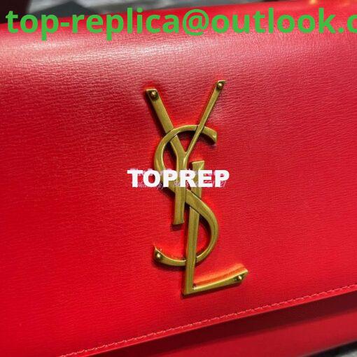 Replica YSL Saint Laurent Medium Sunset Satchel In Smooth Leather 634723 Red 5