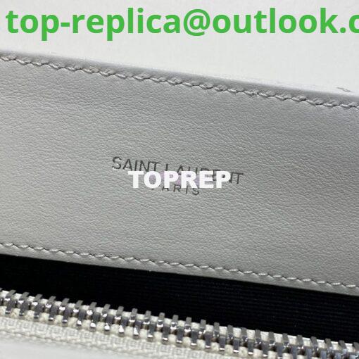 Replica Yves Saint Laurent YSL Loulou Small In Matelassé “Y” Leather in Blanc 494699 Silver Hardware 7