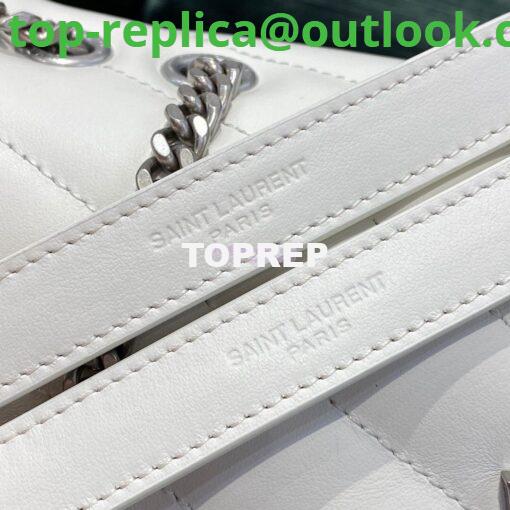 Replica Yves Saint Laurent YSL Loulou Small In Matelassé “Y” Leather in Blanc 494699 Silver Hardware 11