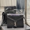 Replica YSL Saint Laurent Cassandra Mini Top Handle Bag In Grain De Poudre Embossed Leather 602716 White 12