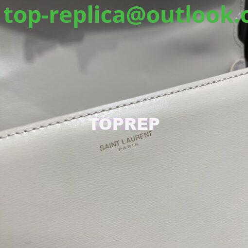 Replica YSL Saint Laurent Cassandra Medium Top Handle Bag In Smooth Leather 578000 White 9
