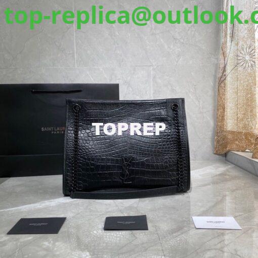 Replica YSL Saint Laurent Niki Medium Shopping Bag In Crocodile-embossed Leather 5912261