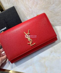 Replica YSL Saint Laurent Classic Medium Kate In Grained De Poudre Textured Leather Red 2